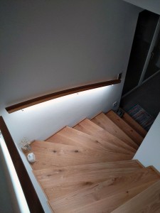 Betonstiege Eichenverkleidung